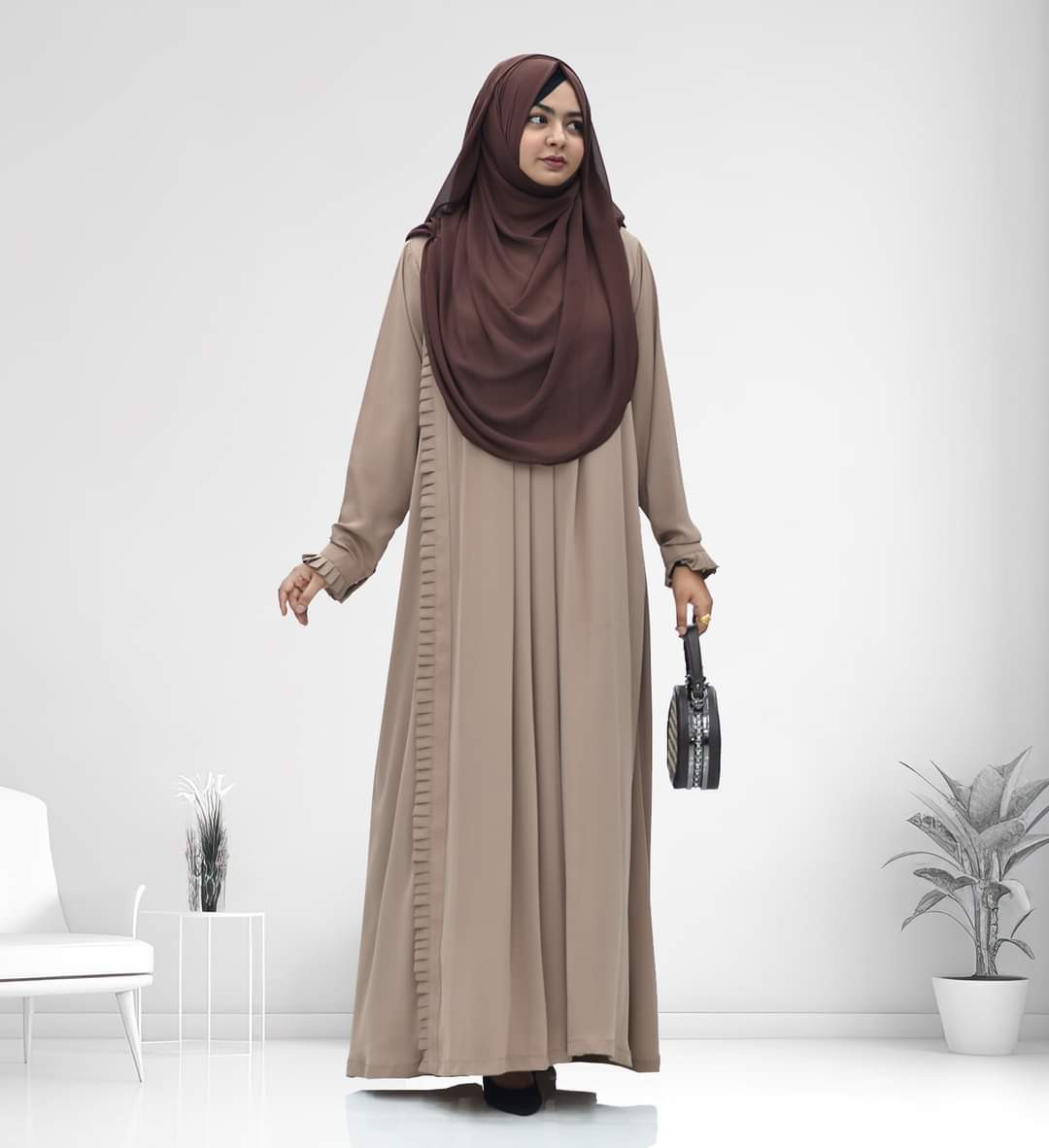 Short gown burqa just a burqa without a hijab For Girl