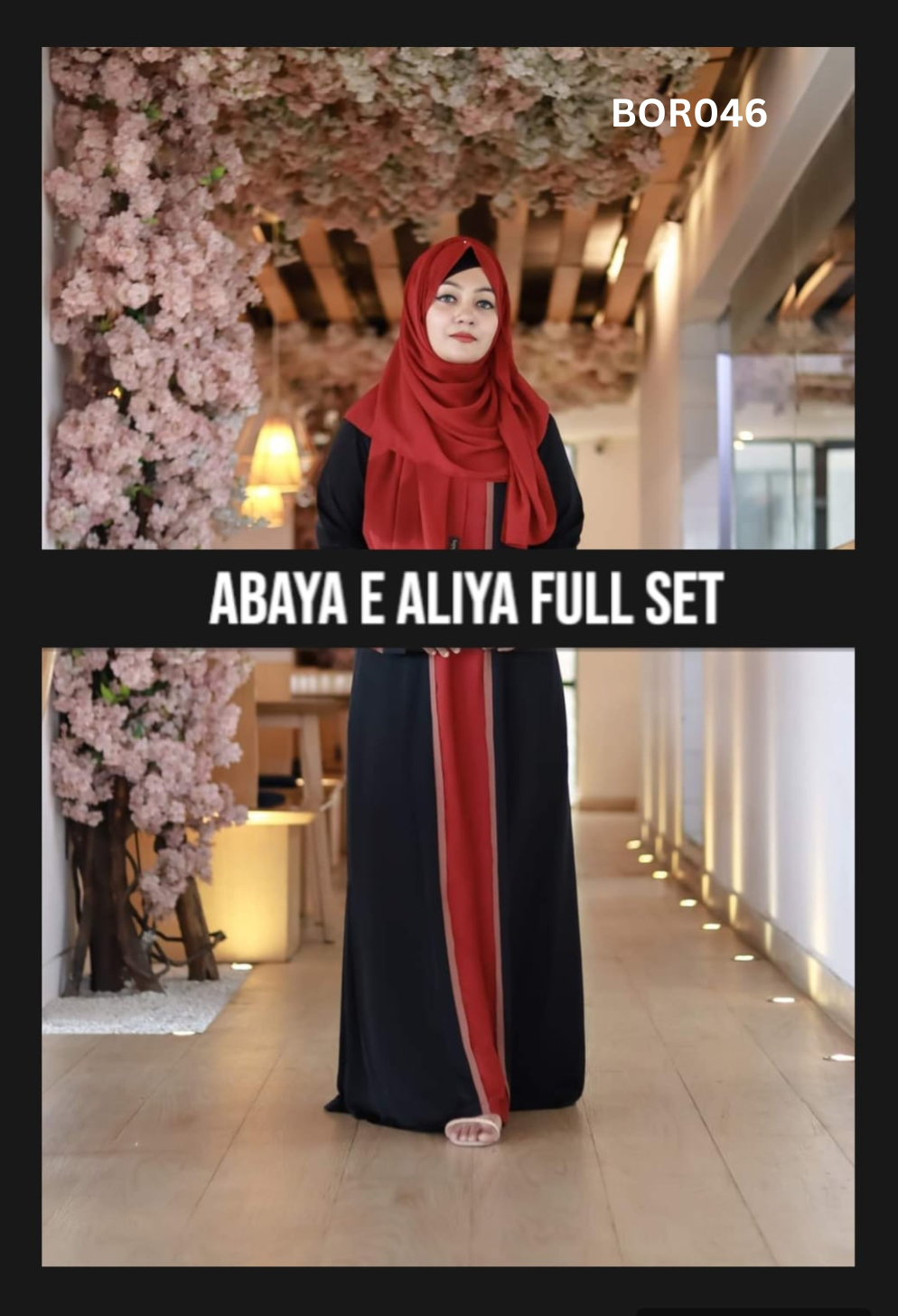 Women Attractive High-Quality Borka Fabric Abaya Set (1)