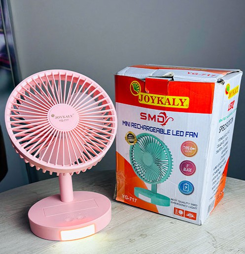 JOYKALY YG-717 Rechargeable Lithium Battery Strong Wind Portable Desk / Table Fan