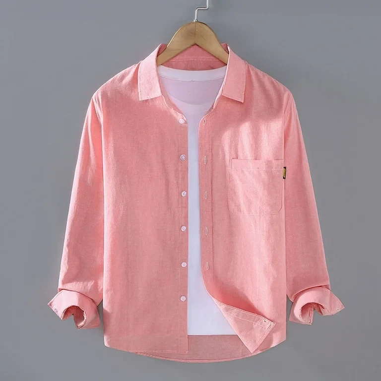 Men's Solid Colour Color Shirt (Lite pink)