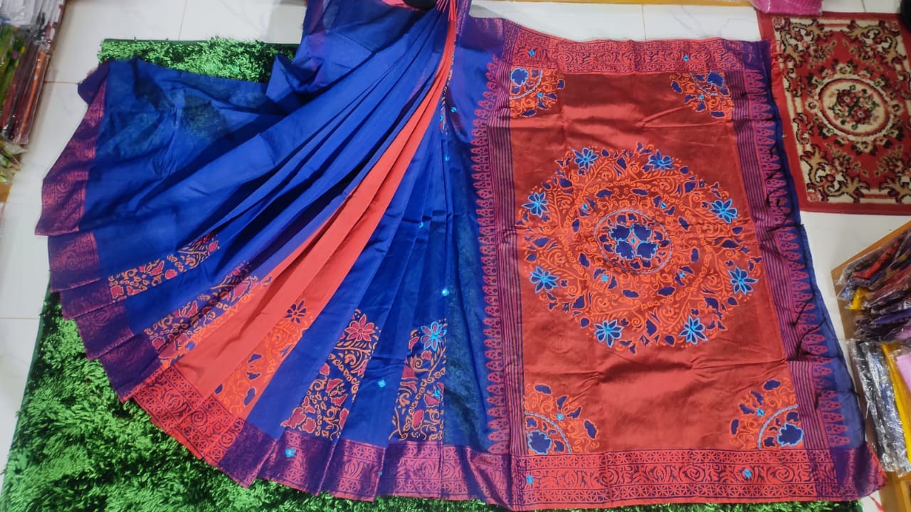 Embroidered Dupion Silk Saree
