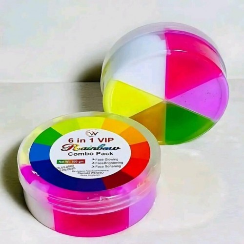 6 in 1 Vip Rainbow Combo Face Pack - 500 gm