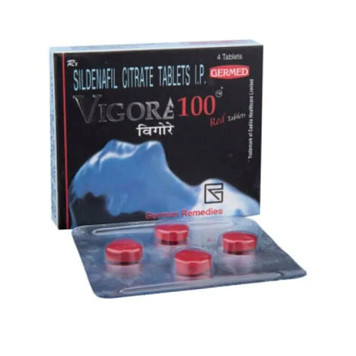 Vigore 100 Sildenafil Citrate Tablets IP 100mg - 4 Red