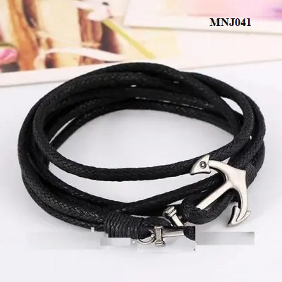 Anchor Charm Multilayer Men's Bracelet(Black)