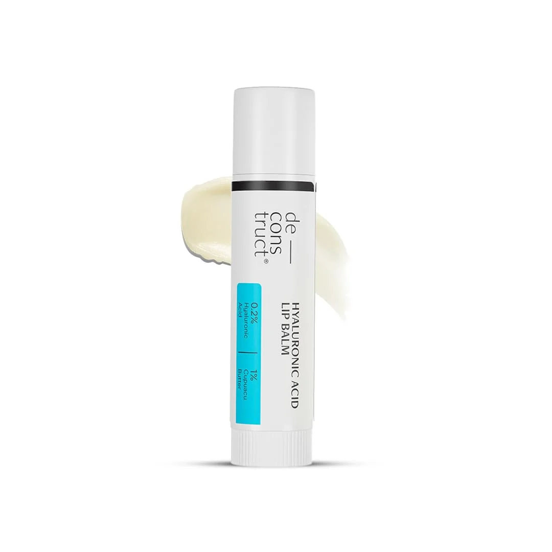 Deconstruct Hyaluronic Acid Lip Balm With 1% Cupuacu Butter 4gm | For Fuller lips, Dry Lips, Reduces Flakiness | Protects & Nourishes Dry Chapped Lips | Lip Balm For Women & Men | India