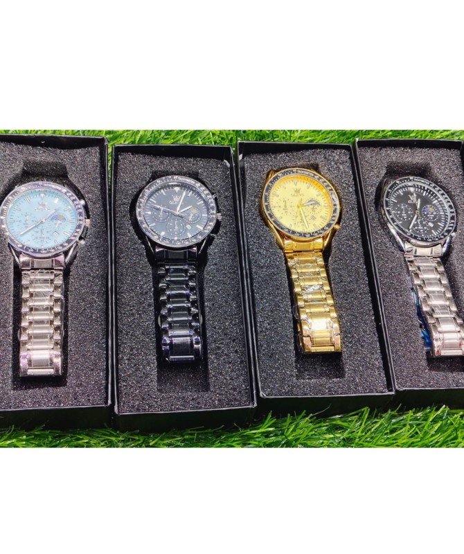 Butter Fly Lock OLEVS Watch for mens (black dial)