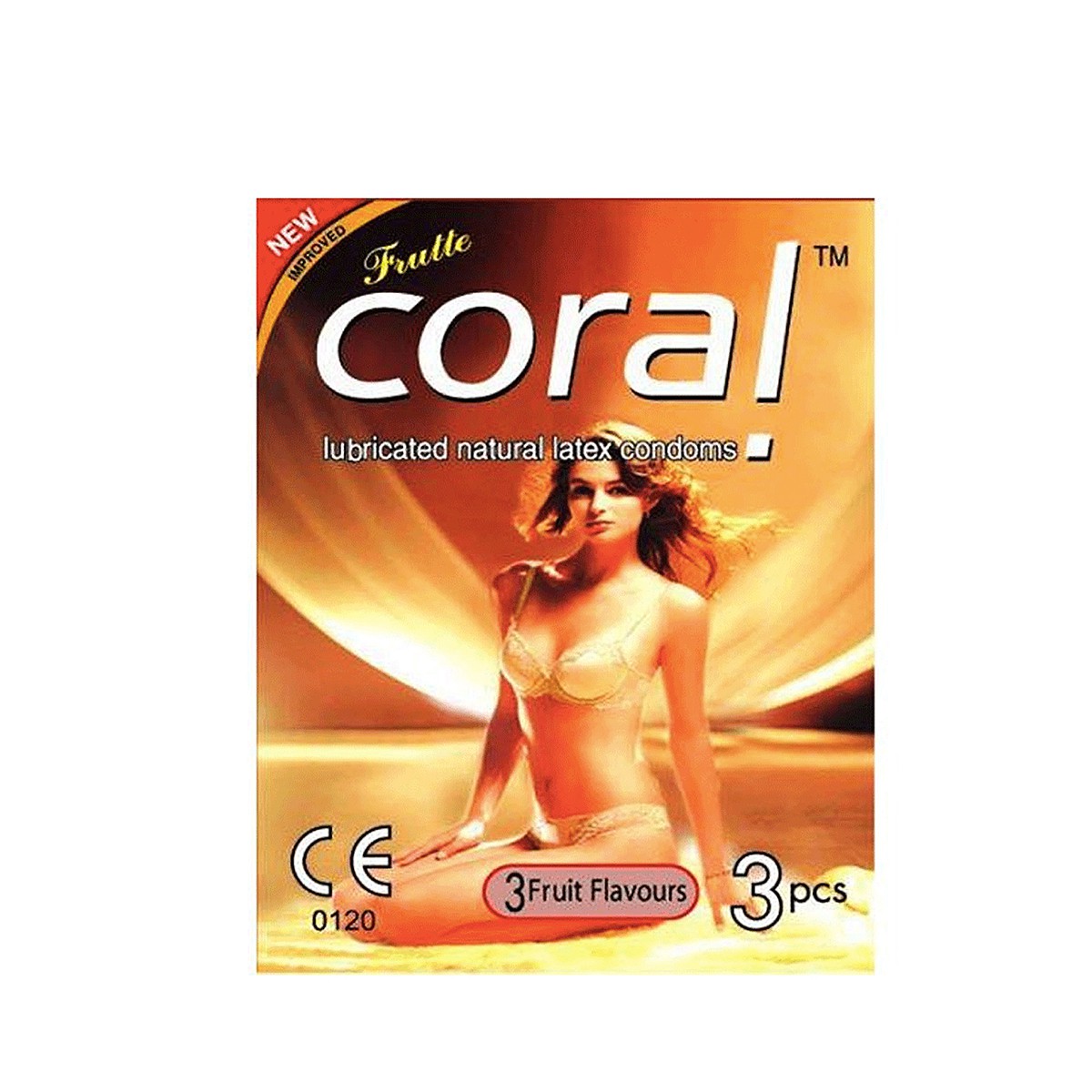 Coral Condom for Men 3 Fruits Flavors Girl Lubricated Natural Latex Condom | Single Pack 3pcs | Malaysia