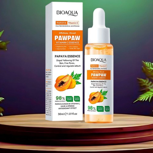 BIOAQUA PAW PAW VITAMIN C ESSENCE PAPAYA EXTRACT BRIGHTENING ANTI OXIDATION DEEP HYDRATION MOISTURIZING SERUM 30ML best price in bd