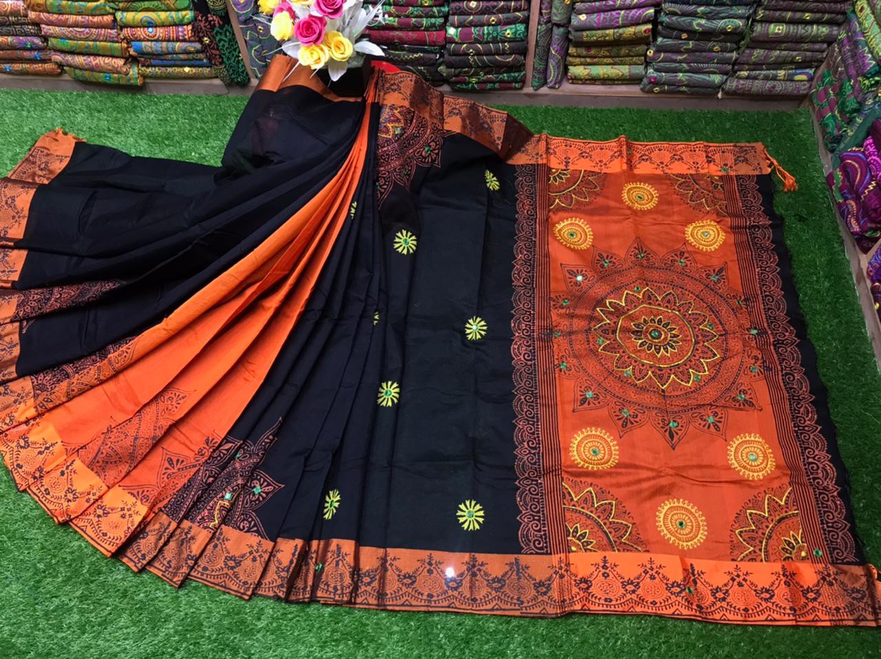 Embroidered Dupion Silk Saree