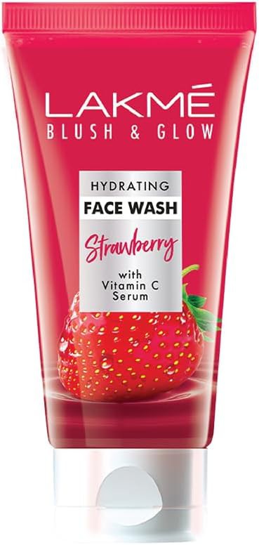 Lakme Blush & Glow Strawberry Gel Face Wash 100ml with Vitamin C Serum