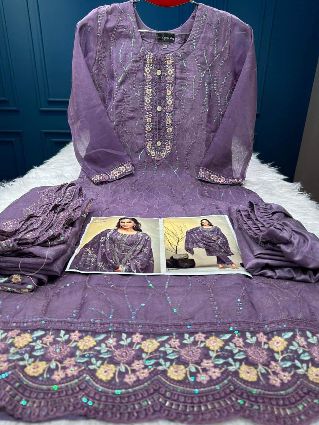 Noorani White Gold Jorjet Three Piece