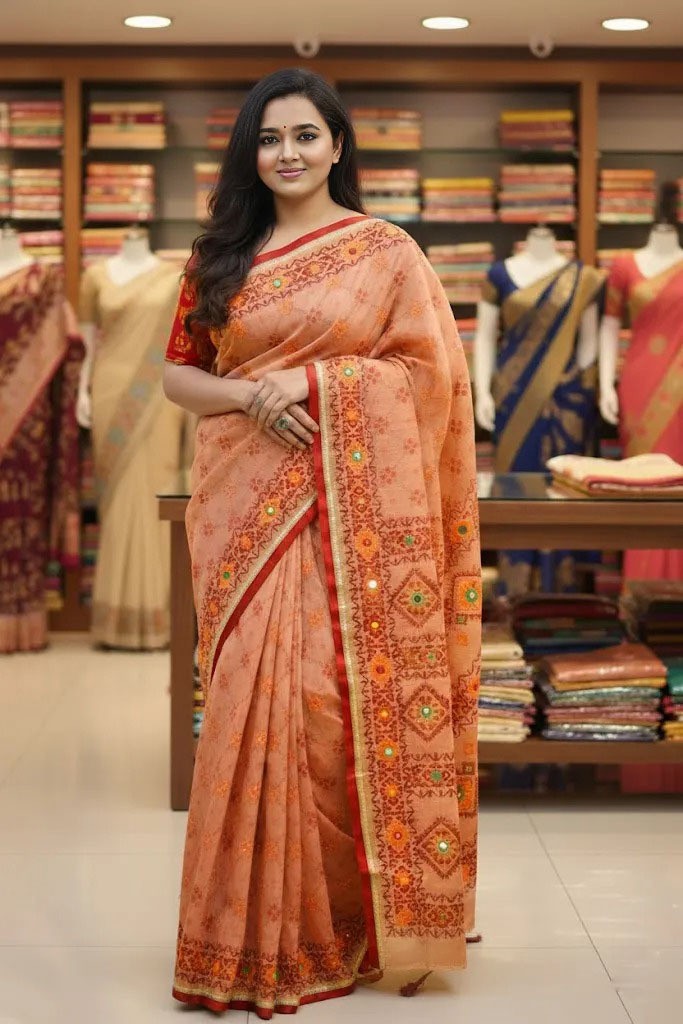 Skin Print Boutique Silk Exclusive Saree
