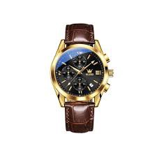 Artificial Leather Chronograph Wrist Watch For Men