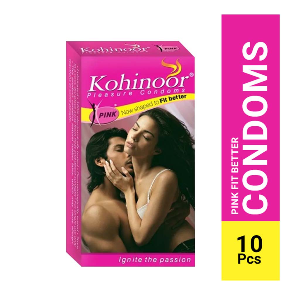 Kohinoor Pleasure Condom Pink Better Fit 10pcs Pack | India