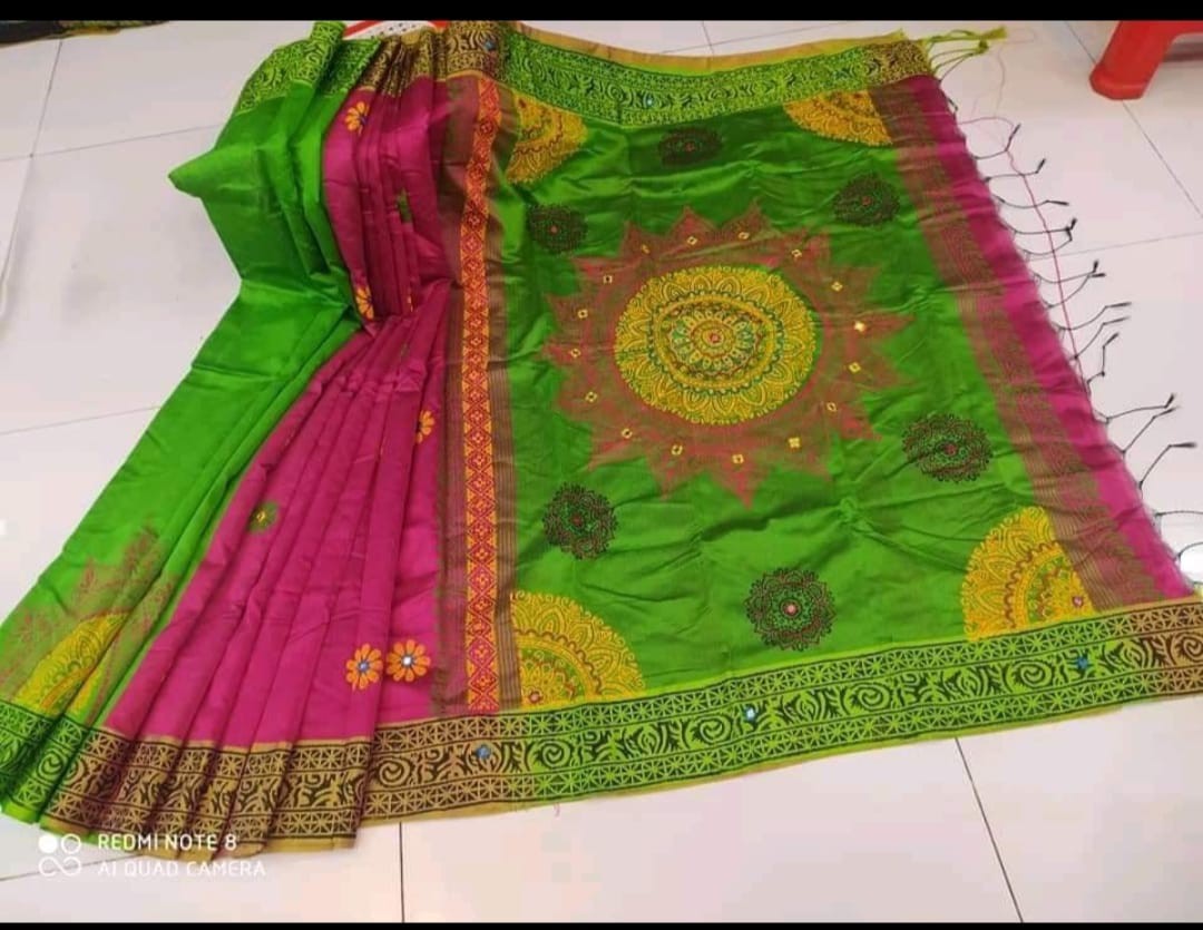 Embroidered Dupion Silk Saree