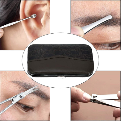 Manicure 7 Pcs In 1 Set Stainless Steel Pedicure Set | Leather Case May Vary Design & Color
