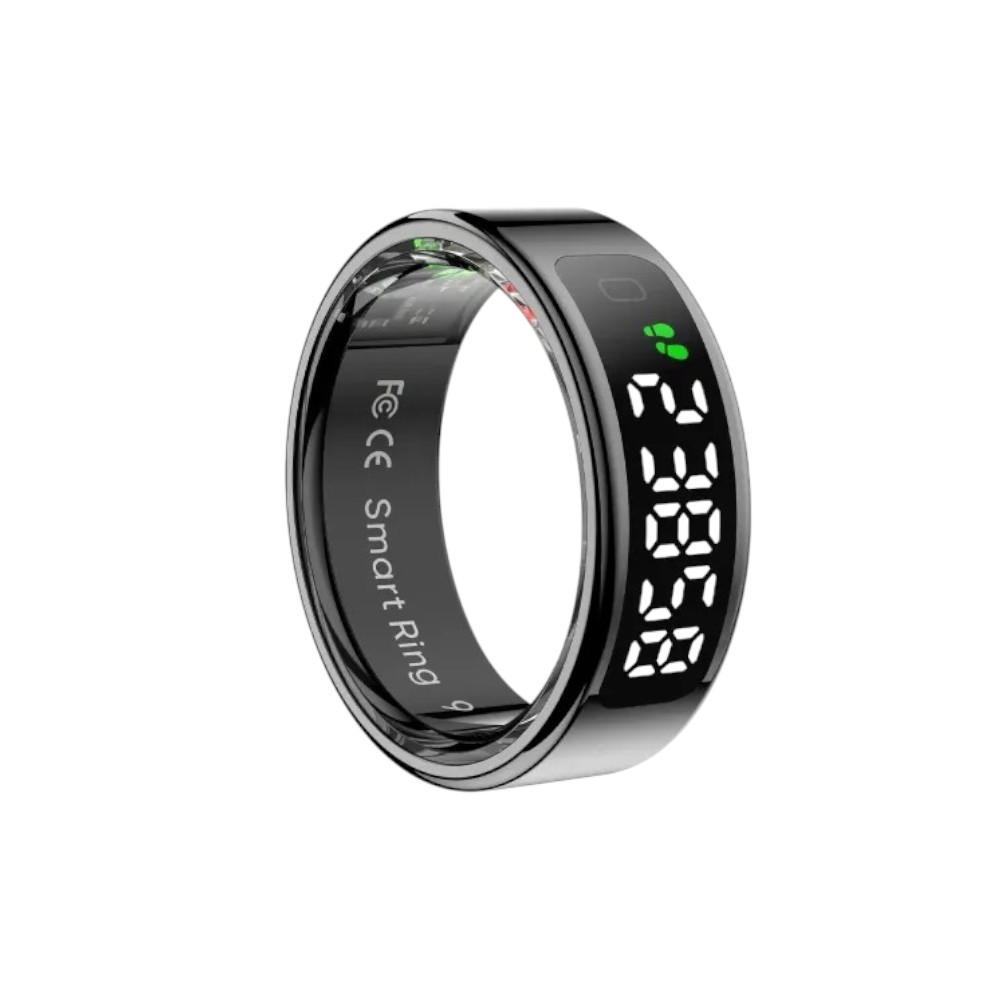 COLMI R12 Smart Ring with Display Screen and Touch – Black (Ring Size – 10)