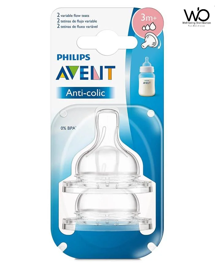 Philips Avent Bottle Nipple Anti Colic Teat Medium Flow 2pc – 3m+