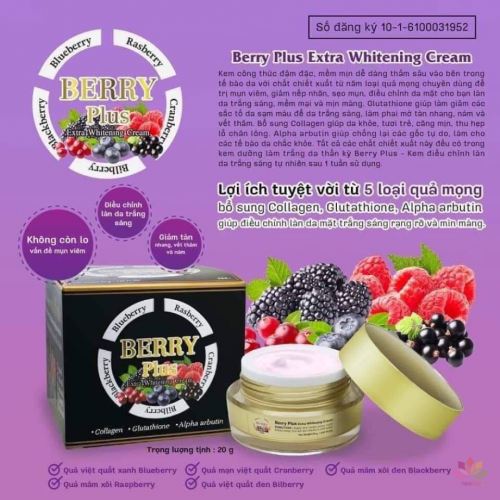 Berry plus extra whitening cream