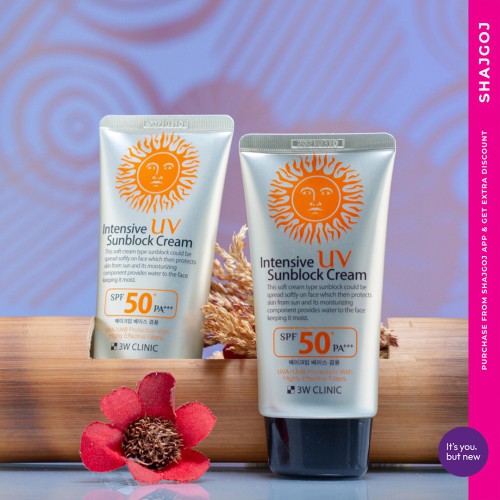 3W Clinic Intensive UV Sunblock Cream SPF 50+PA+++ 70ml Made in Korea