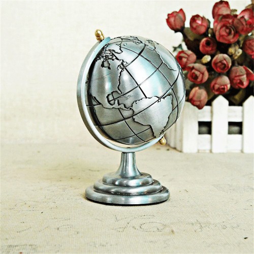 World Map 3D Rotating, Metal Globe With A Stand