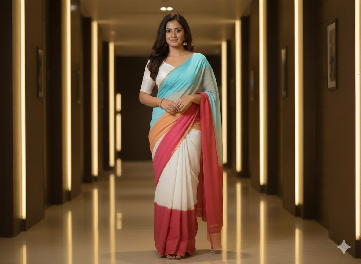Moonlight Elegance Half Silk Saree