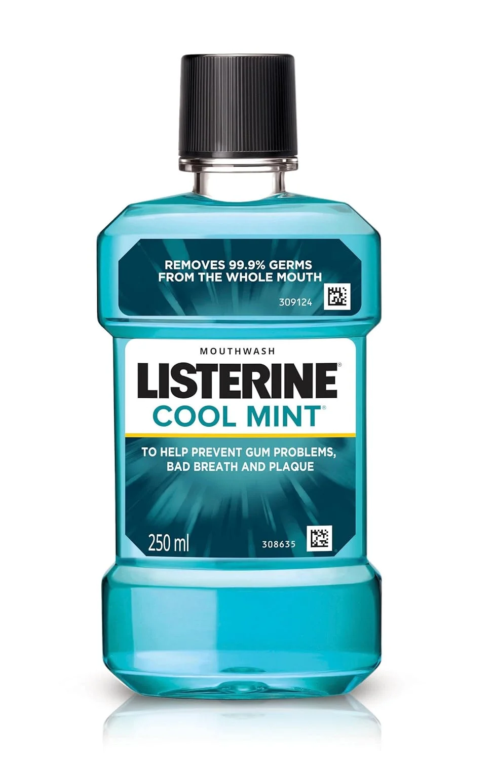 Listerine Cool Mint Mouthwash 250ml Removes 99.9% Germs | International