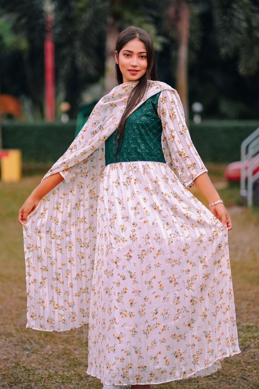 China Georgette Gown Three Piece