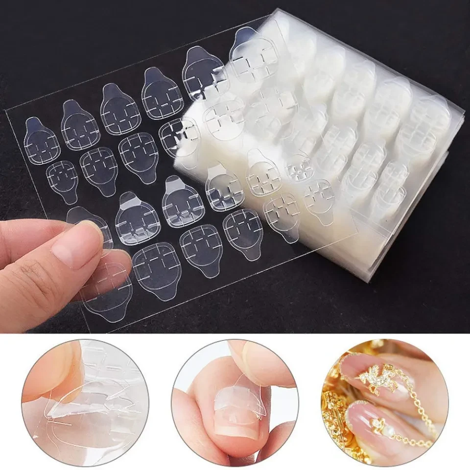 Nail Glue Stickers 2 Sheets 48pcs/ 5 Sheets 120pcs Nail Stickers
