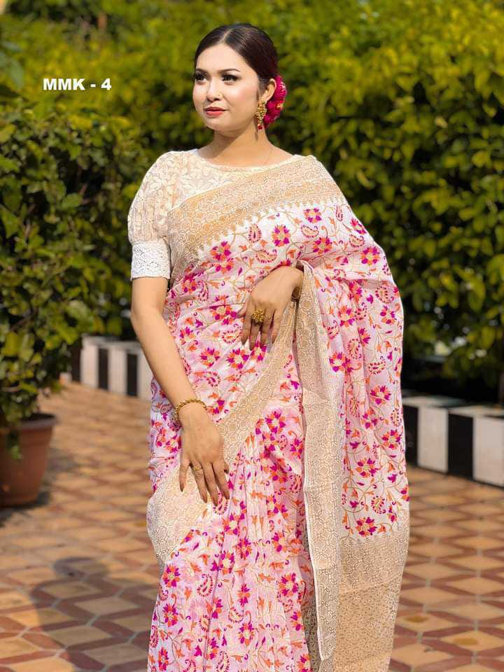 Half Silk Screen Print Royal Touch Saree