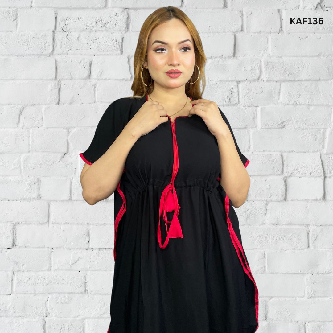 Premium Quality Solid Color Linen Kaftan Maxi For Ladies Order