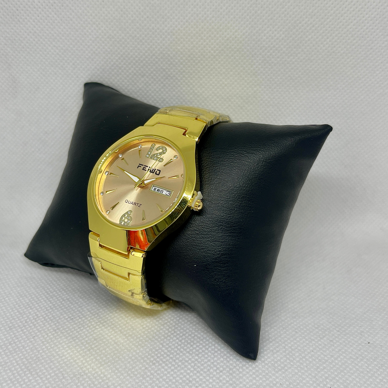 Feiwo Golden Stainsles Steel Watch -(6)