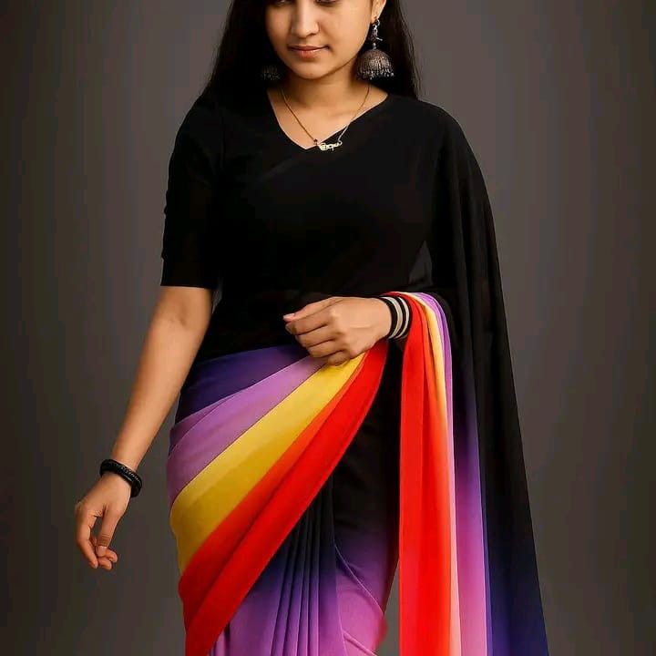Stylish Rongdhonu Party Wear Georgette Saree