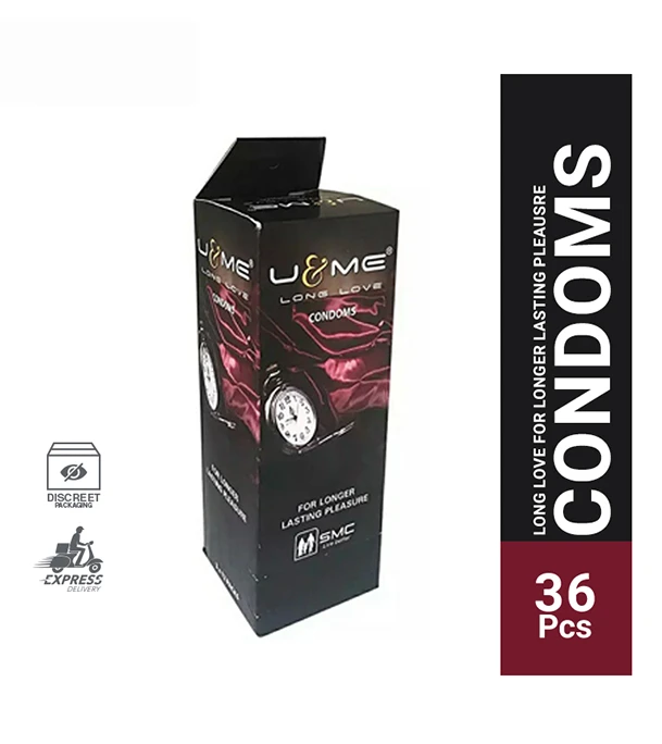 U&Me Condom Dotted for Men | Long Love Condom | Full Box - 3x12=36pcs | SMC