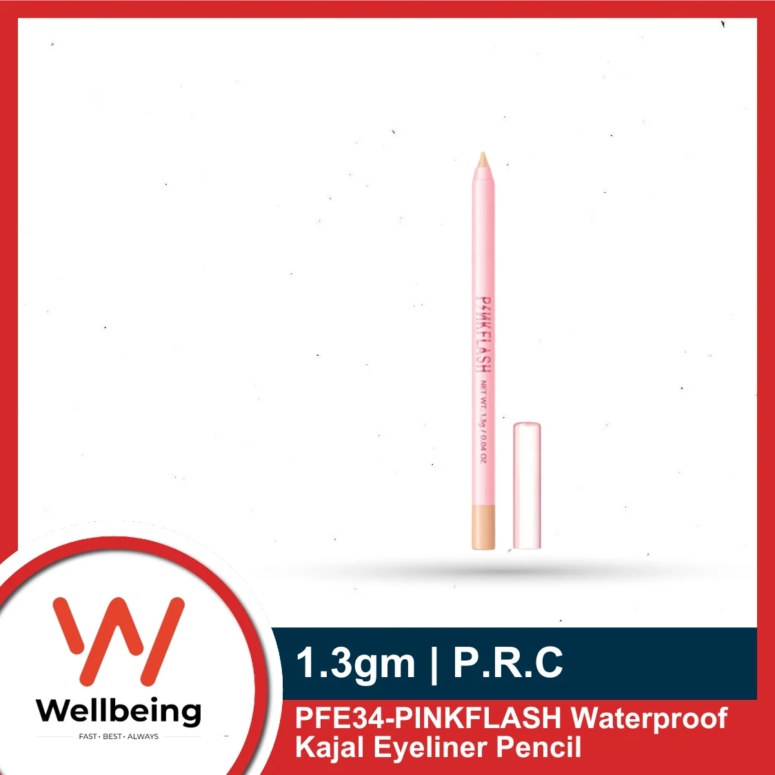PFE34-PINKFLASH Waterproof Kajal Eyeliner Pencil 1.3gm