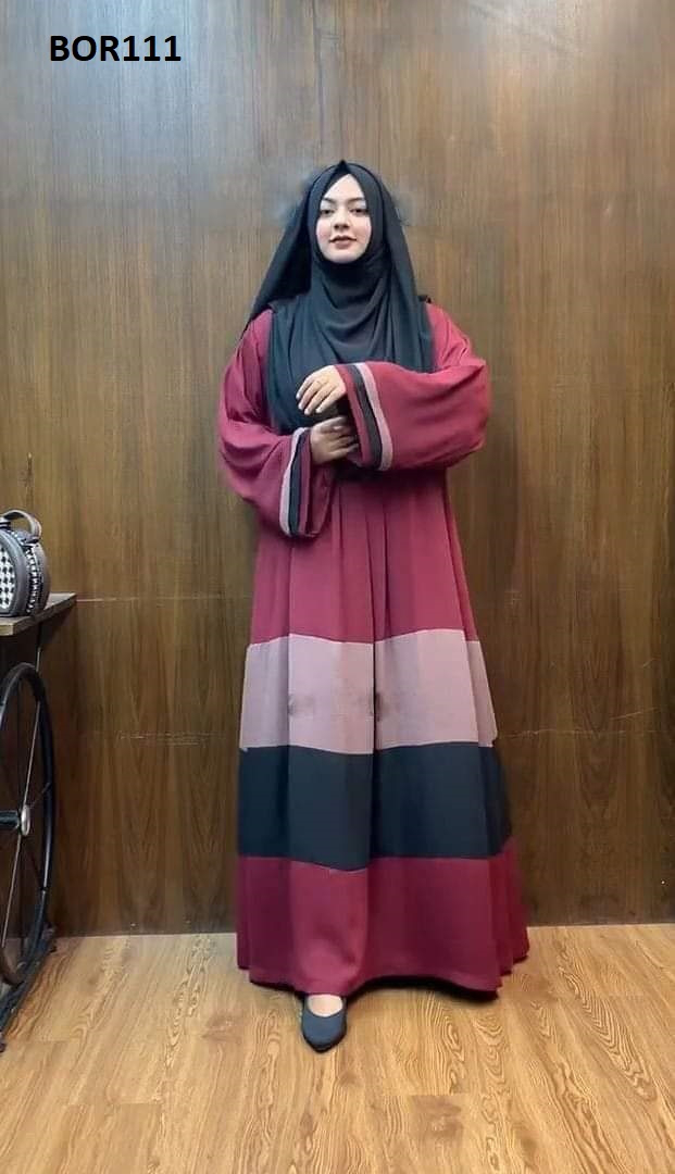 Stylish Rainbow 2 borka including Hijab For Ladies