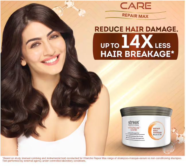 Streax Professionals Vitariche Care Repair Max Masque for Dry to Damaged Hair 500gm / 200gm