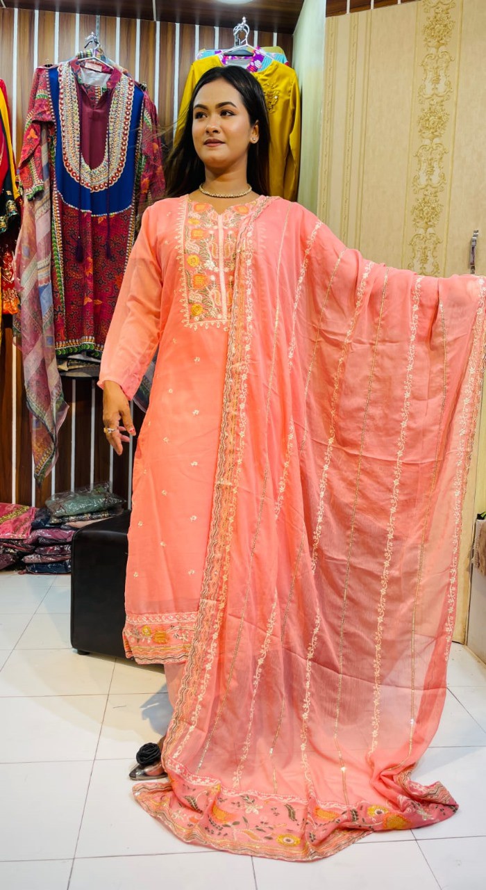 Georgette Embroidery Three Piece (6)