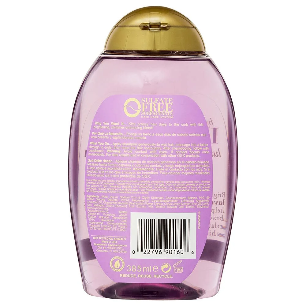 OGX Hydrate & Color Reviving+ Lavender Luminescent Platinum Shampoo 385ml | USA