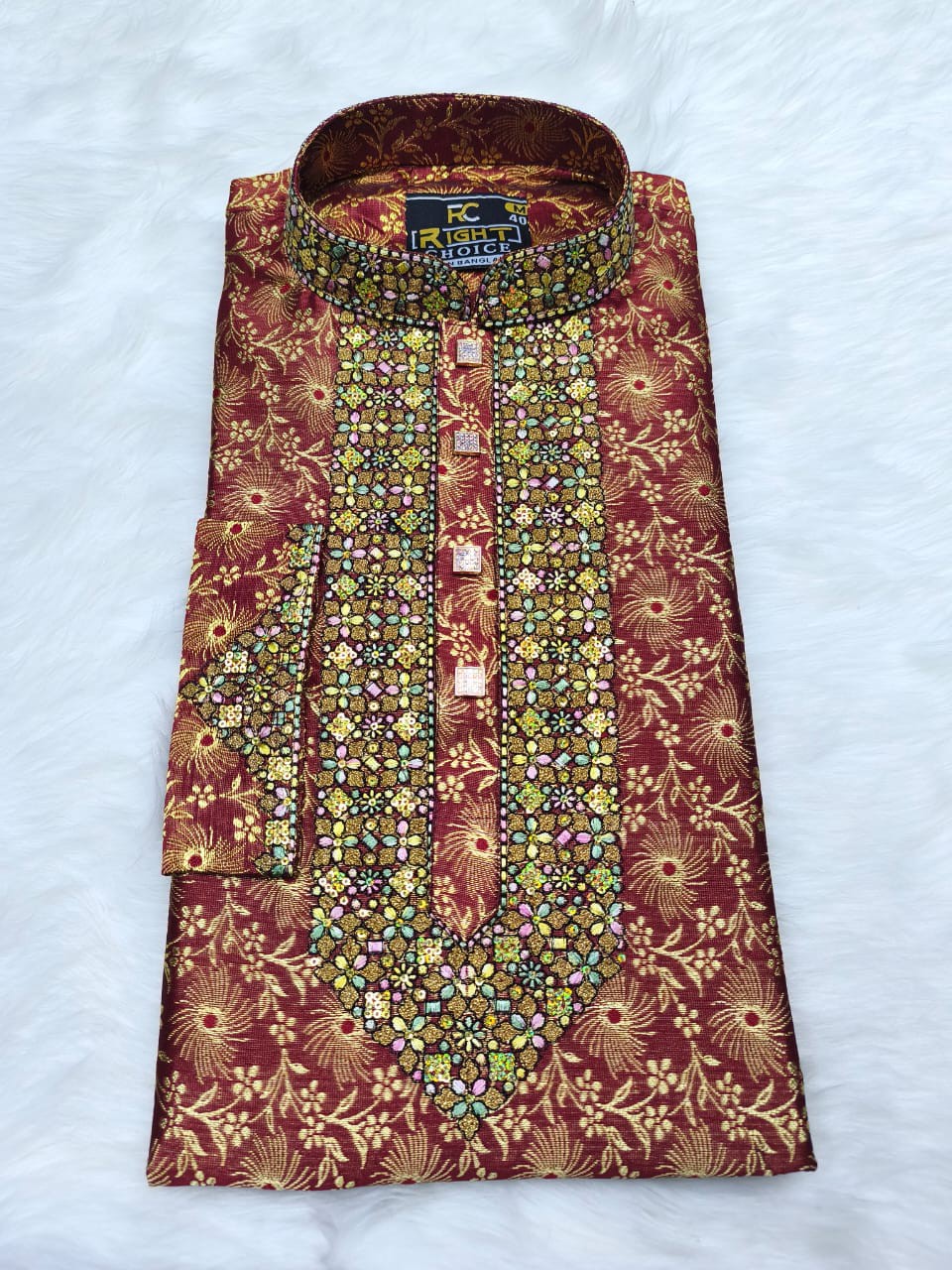 Indian Katan Golden Thread Panjabi