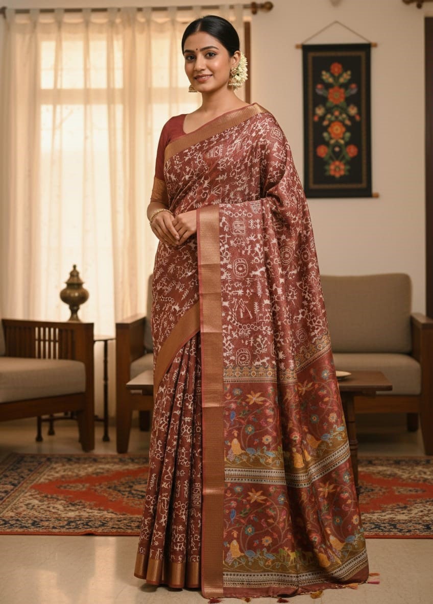 Kaftan Silk Golden Glow Saree
