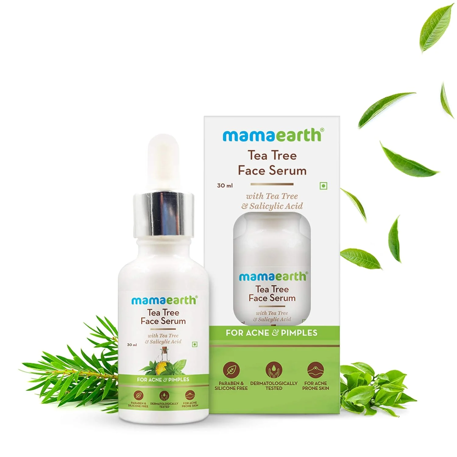 Mamaearth Tea Tree Face Serum 30ml for Acne Prone skin With Tea Tree & Salicylic Acid For Acne & Pimples