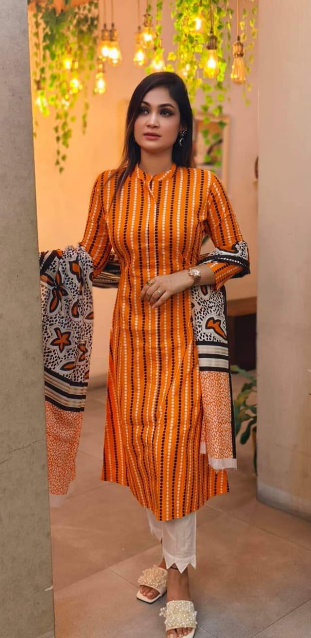 Graceful Glow Linen Three Piece