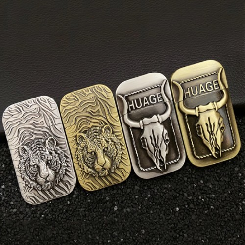 New Creative Embossed Tiger Bull Gas Lighter Windproof Cigarette Lighter