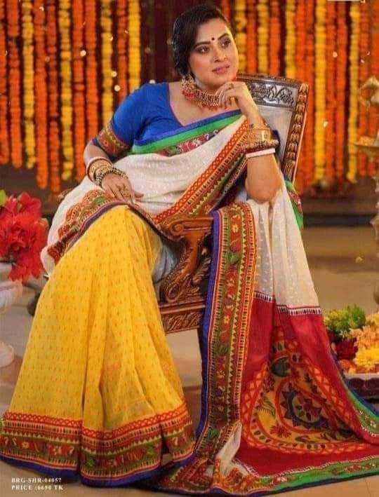 Modern Half Silk Skin Print Exclusive Saree