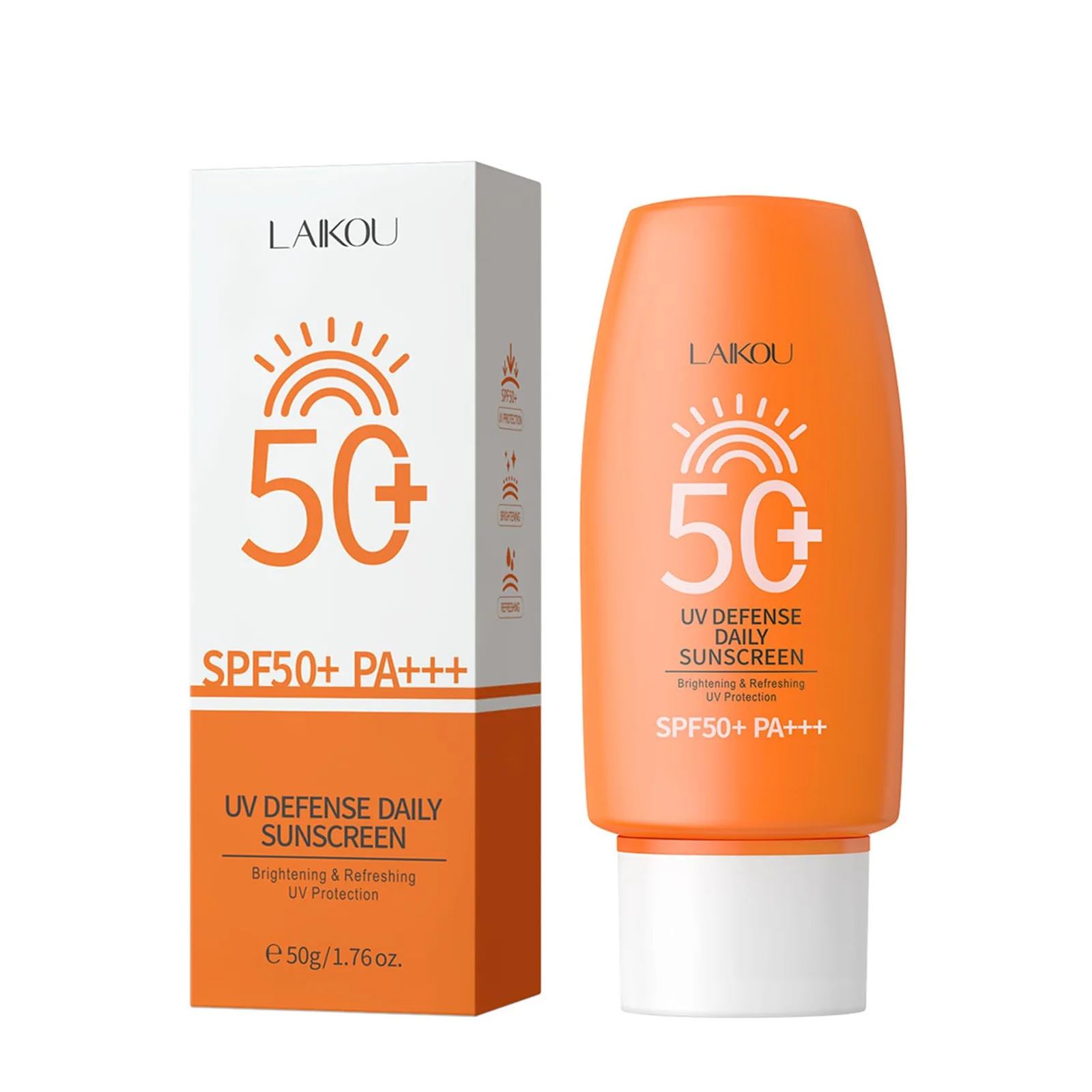 Laikou UV Defense Daily Sunscreen SPF50+ PA+++ 50g Brightening & Refreshing Sunscreen