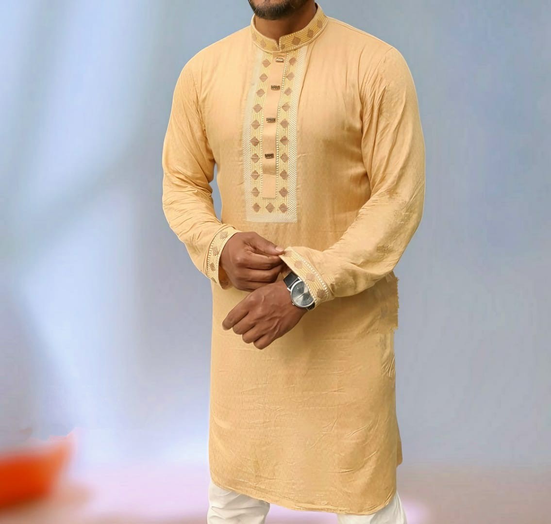 Soft Cotton Embroidery Panjabi Premium Festive Look
