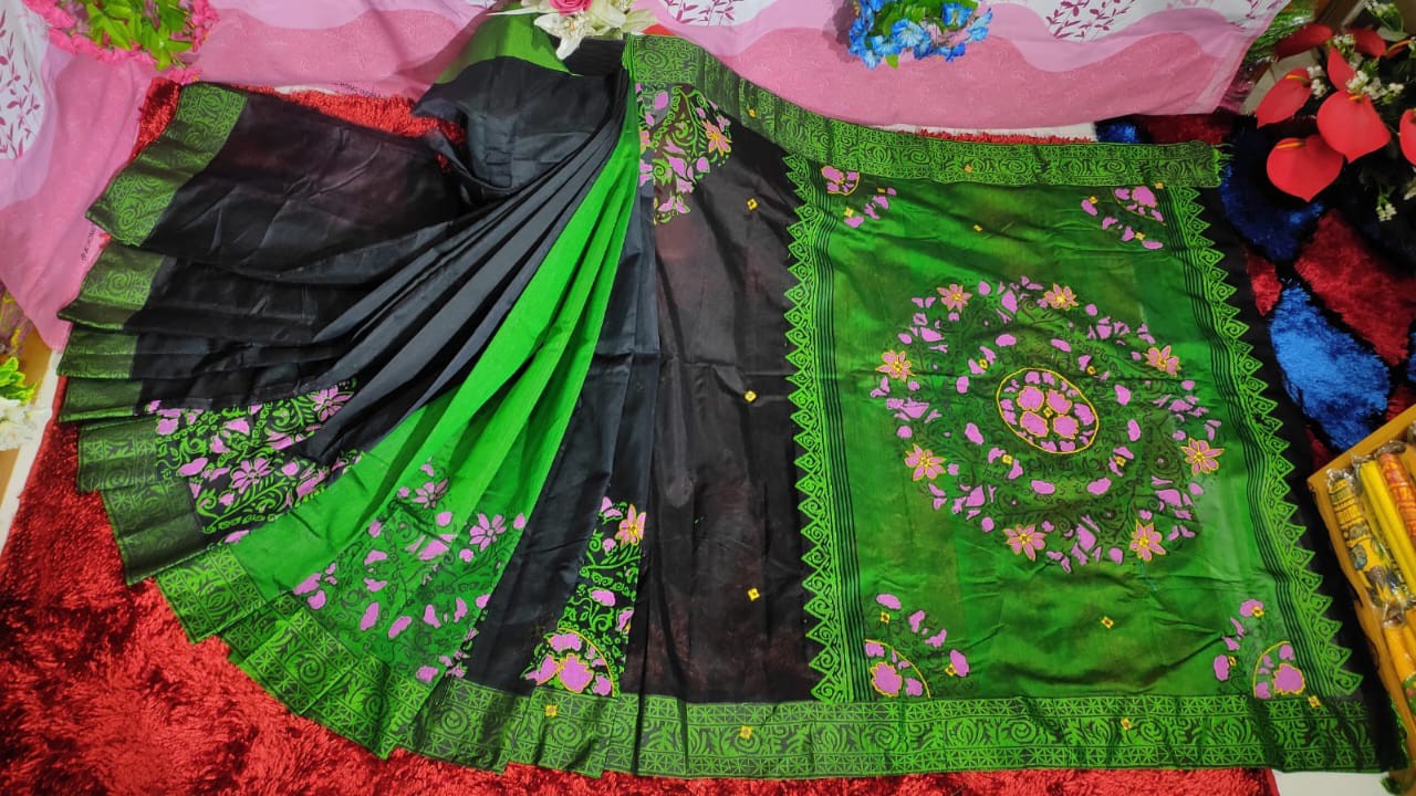 Embroidered Dupion Silk Saree