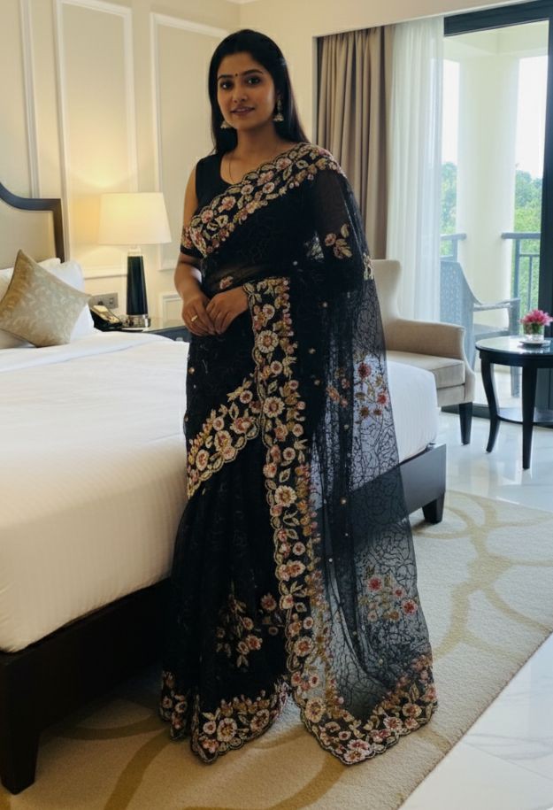 Georgette Organza Saree Elegant Pastel Series