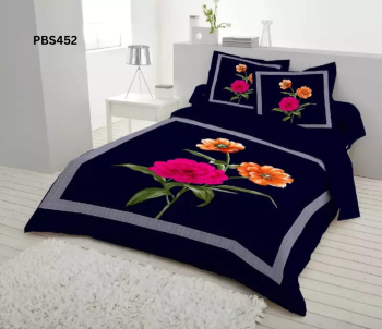 New Cotton Multicolor King Size Bed sheet With Two Matching Pillow Covers